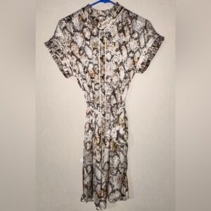 NWOT CABI Cobra Dress w removable tie waist. SIZE S Mini Dress w pockets!